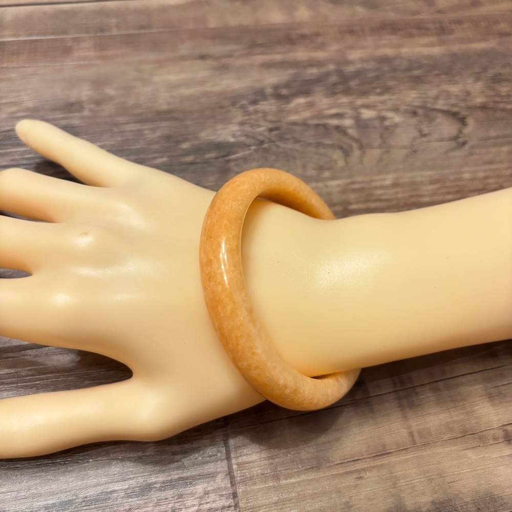 Elegant Orange Jade Bangle Bracelet 60mm